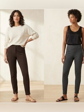 J. Jill Set of Women's Pull-On Ponte Pants - Black & Brown